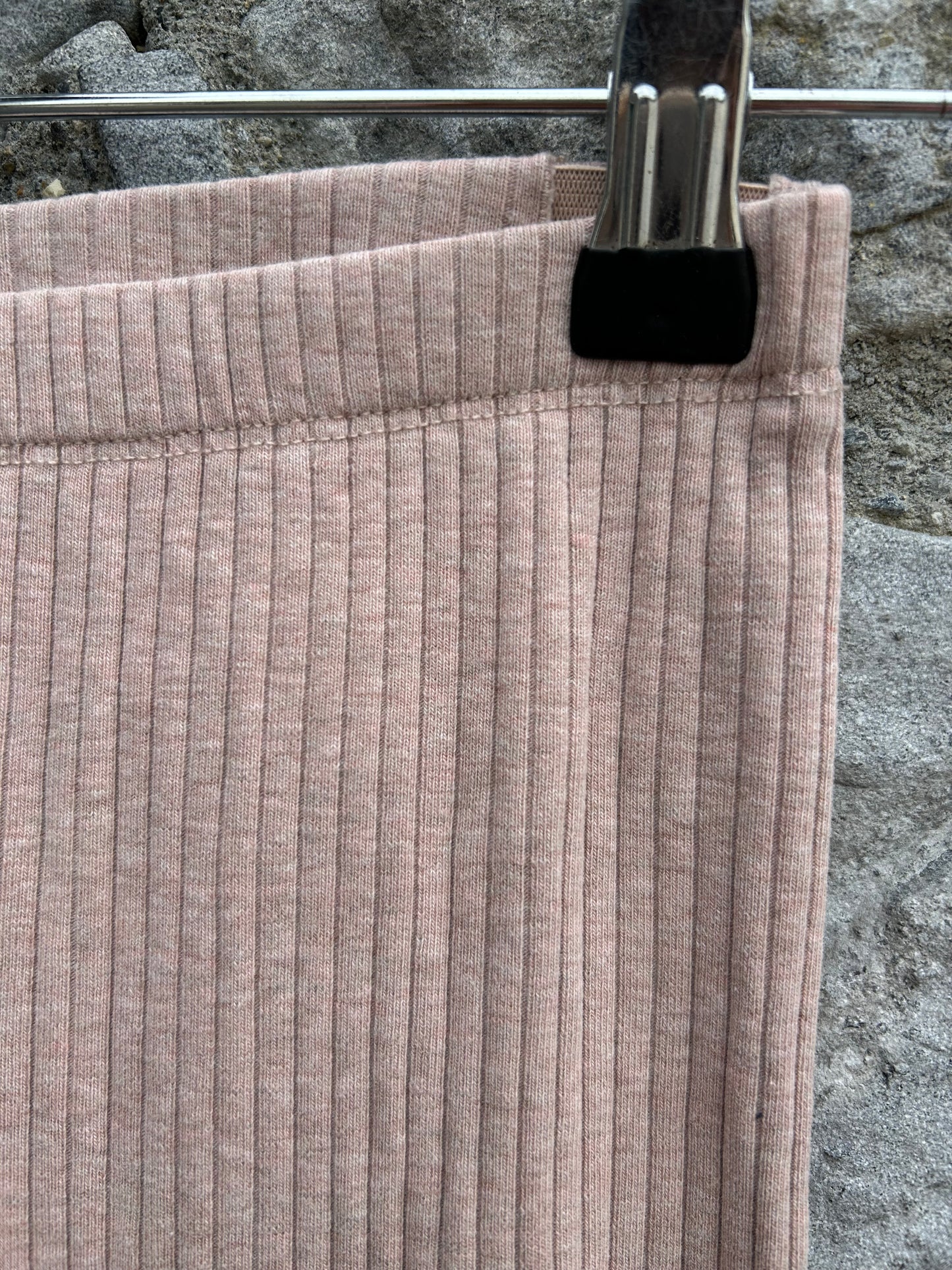 Dusty pink ribbed leggings  9-10y (134-140cm)