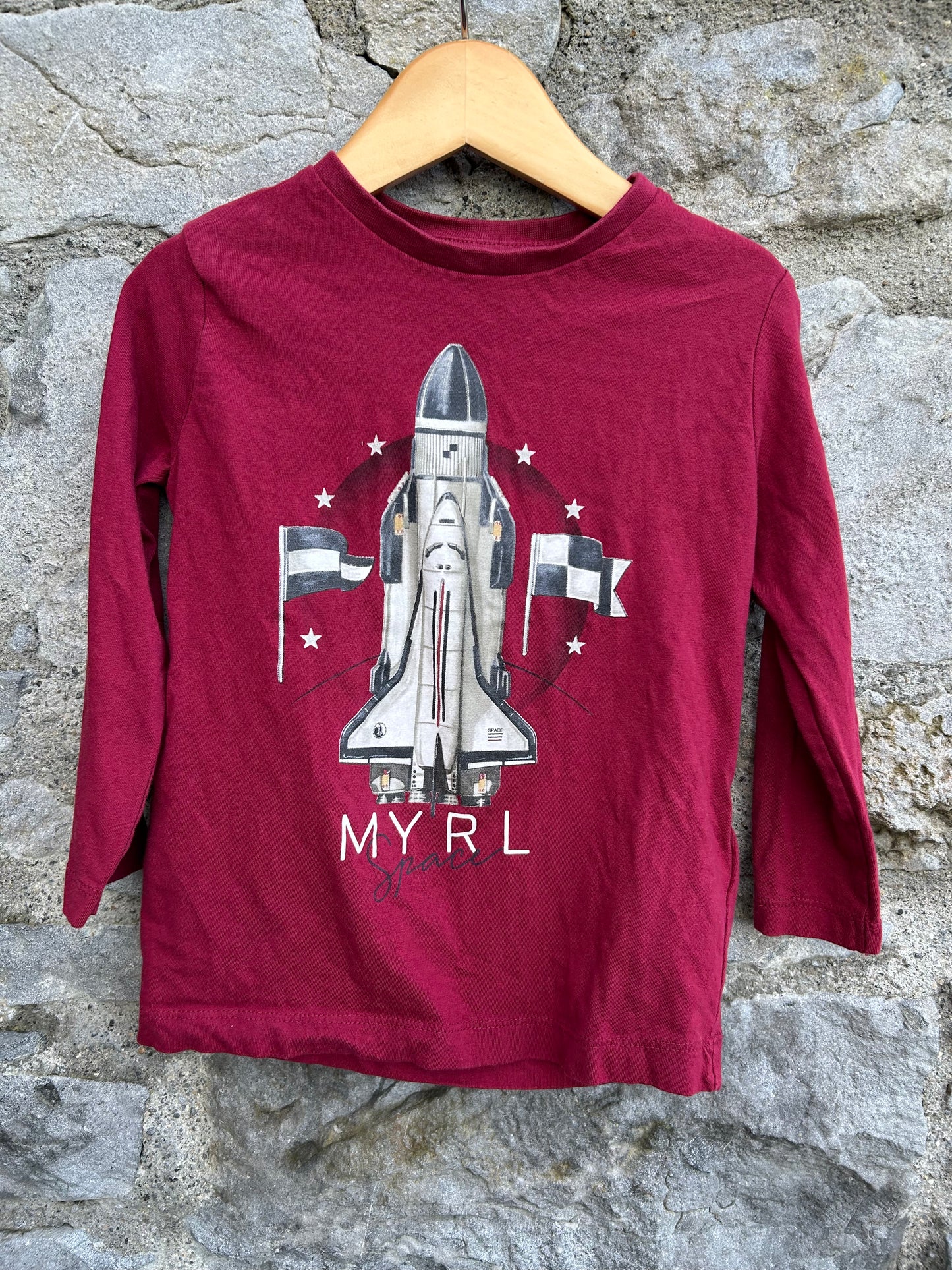 Rocket maroon top  2-3y (92-98cm)