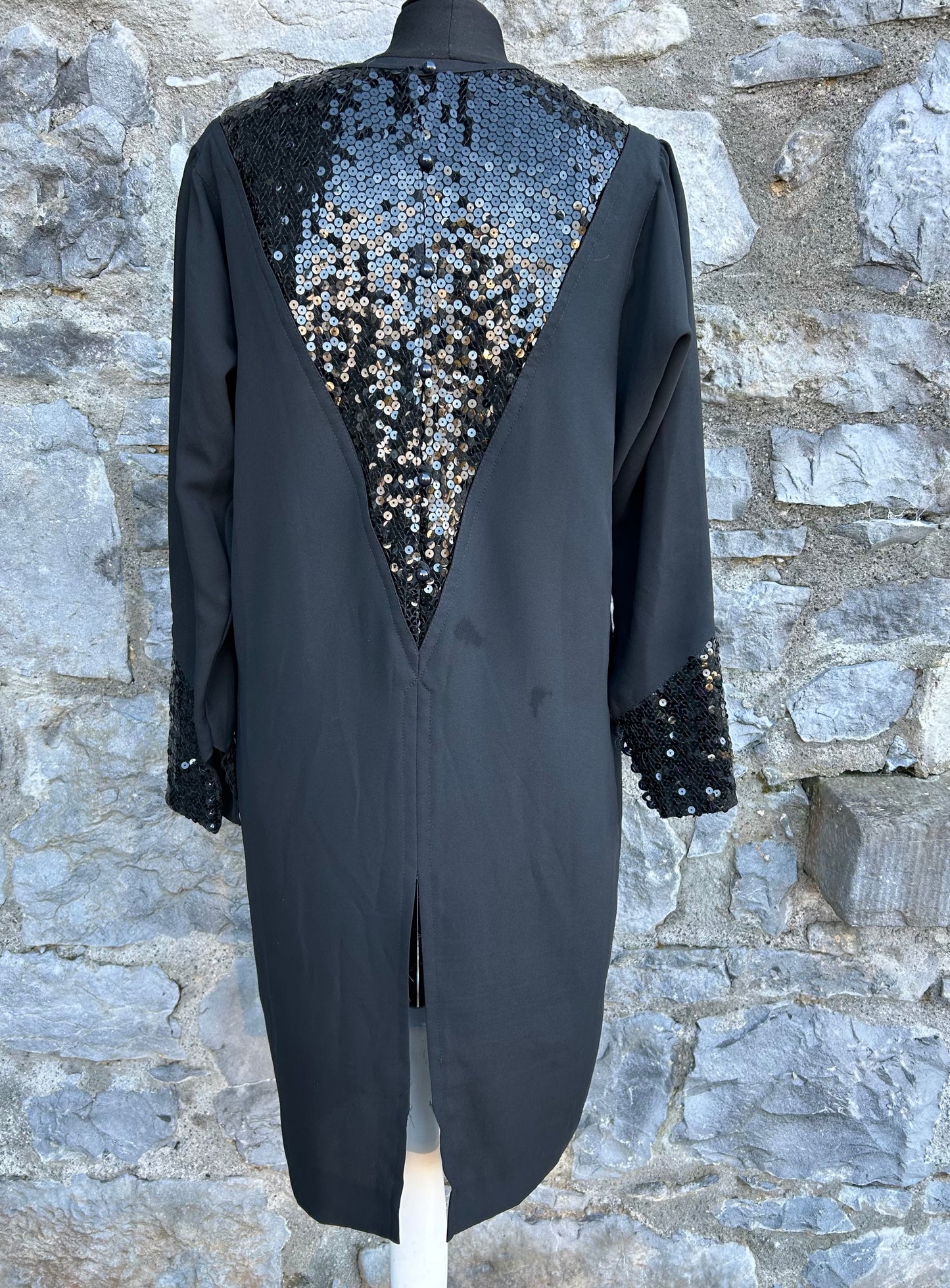 80s black sequin dress uk 10-12