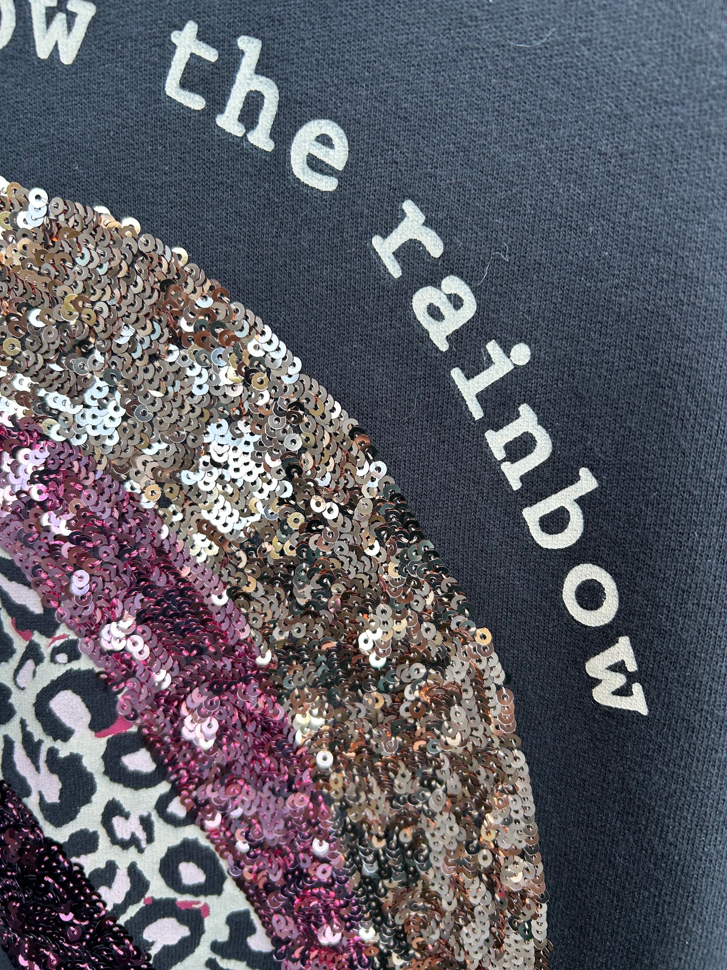 Sequin rainbow charcoal tunic 8y (128cm)