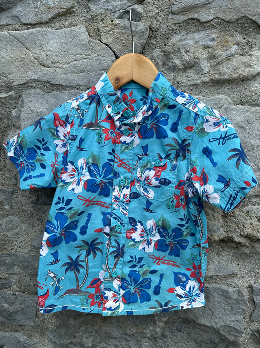 Hawaiian blue shirt 2-3y (92-98cm)