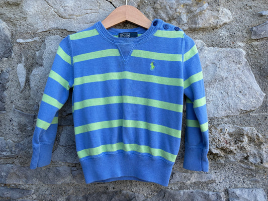 RL Blue&green jumper  18-24m (86-92cm)