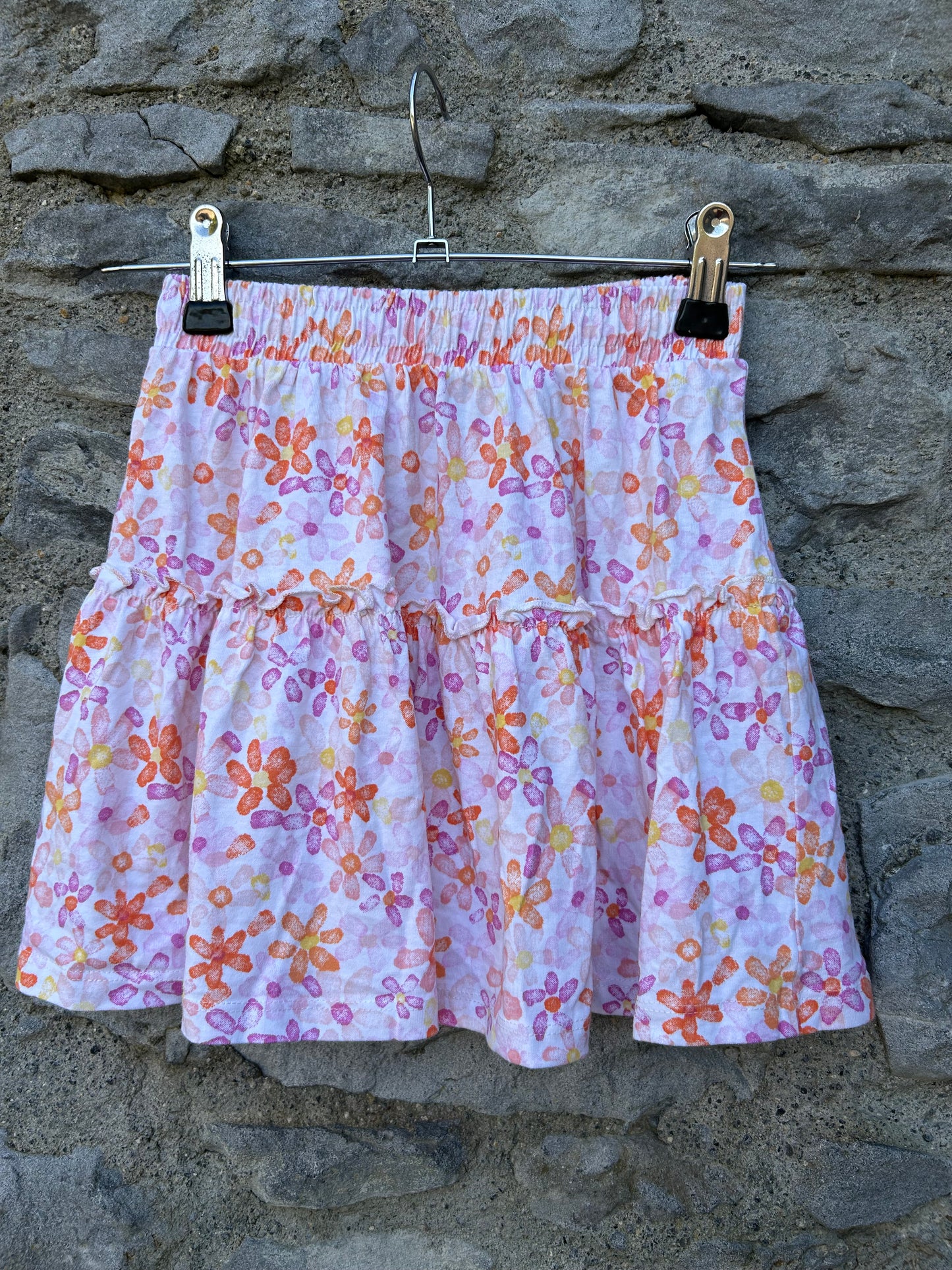 Orange&pink flowers skirt 5-6y (110-116cm)