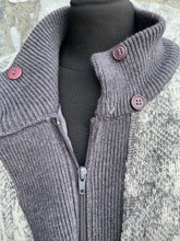 Load image into Gallery viewer, 80s grey zipped cardigan uk 14-16
