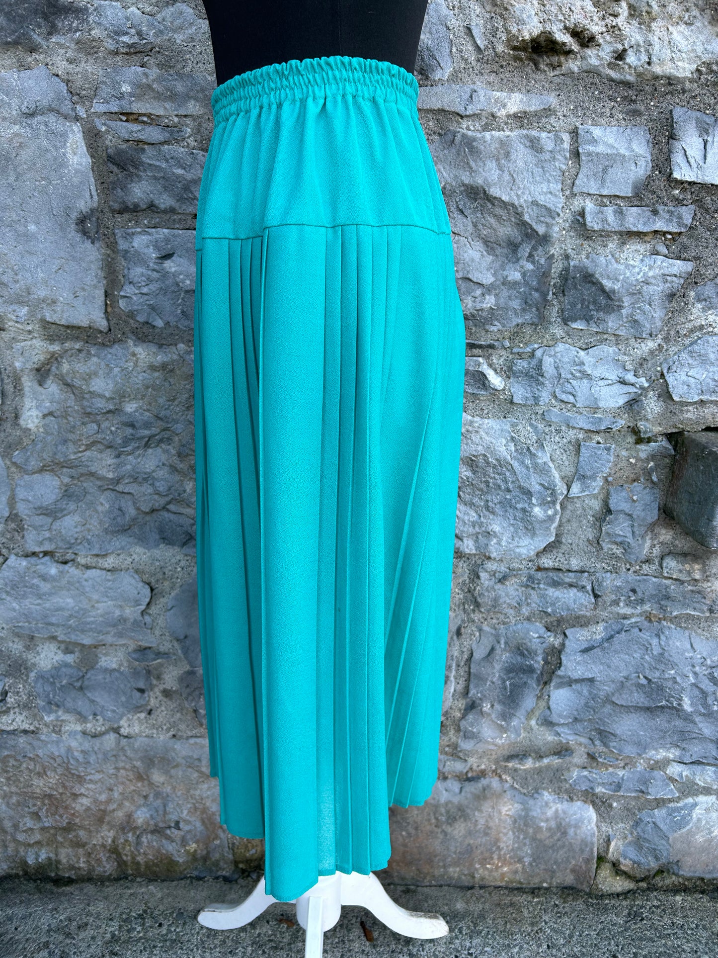 90s green pleated skirt uk 6-10