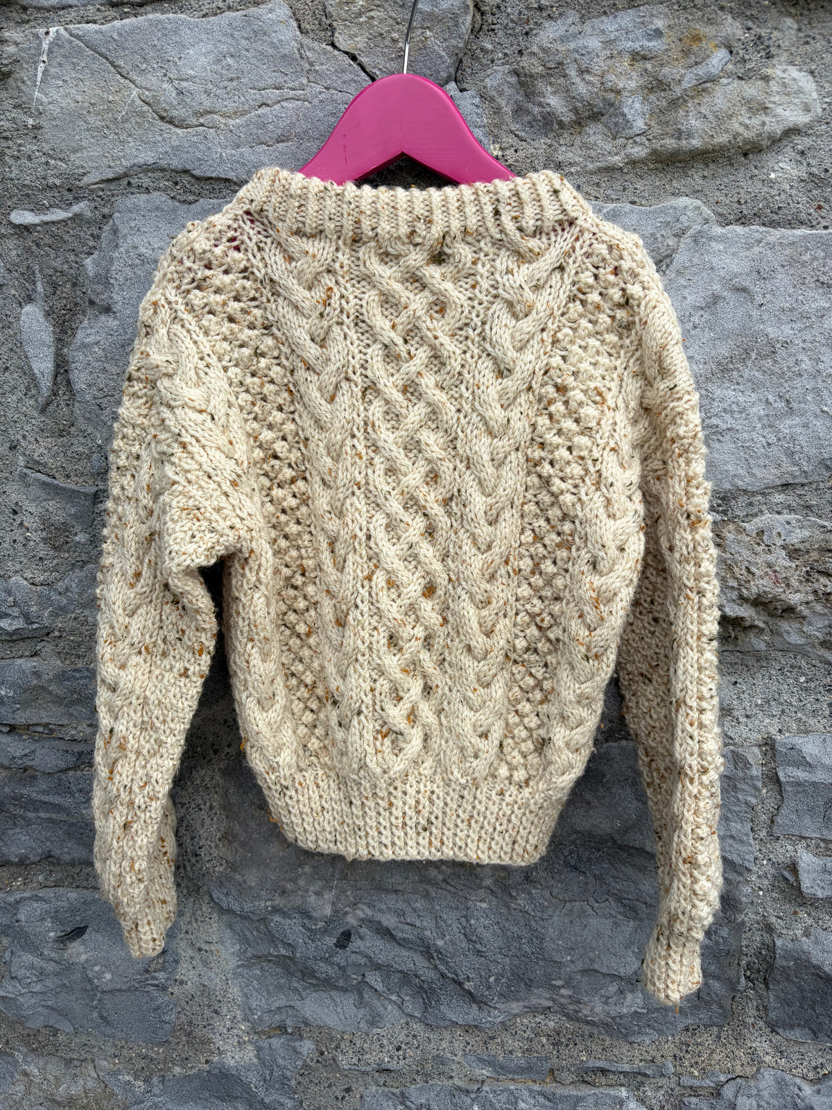 Aran style beige jumper  4-5y (104-110cm)