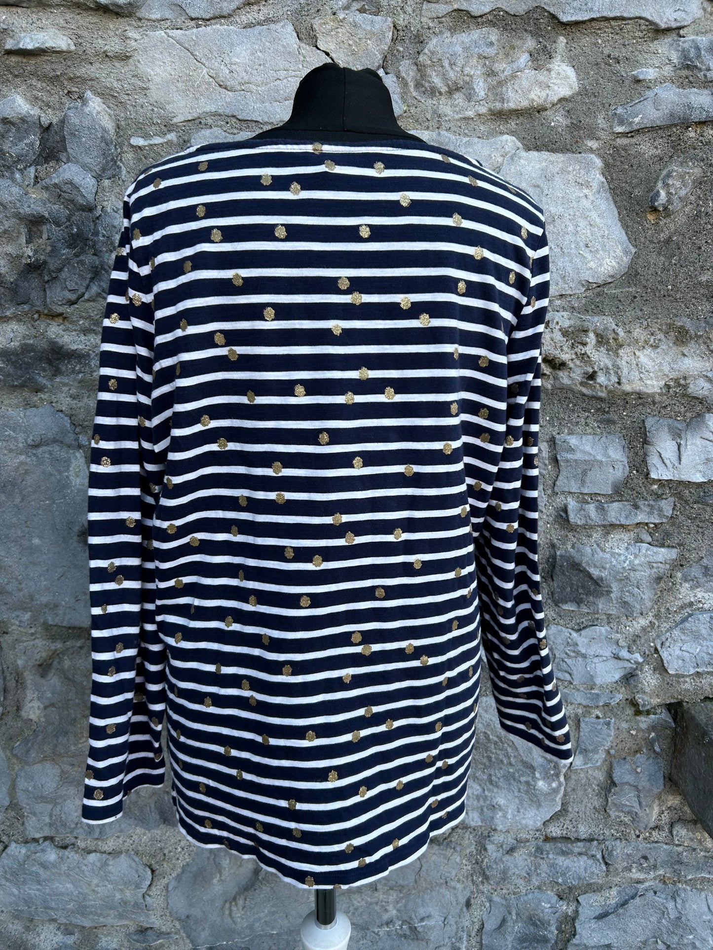 Gold dots stripy top uk 14