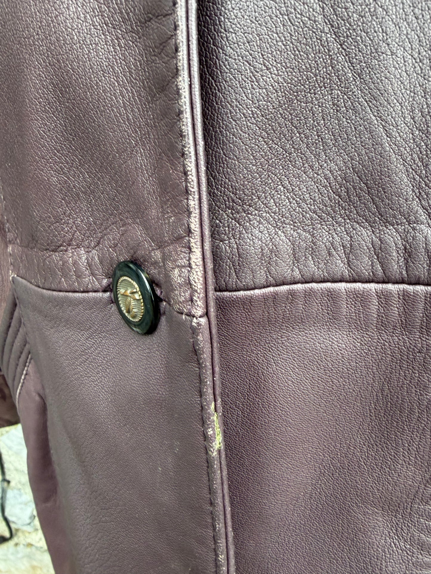 80s brown leather jacket uk 14