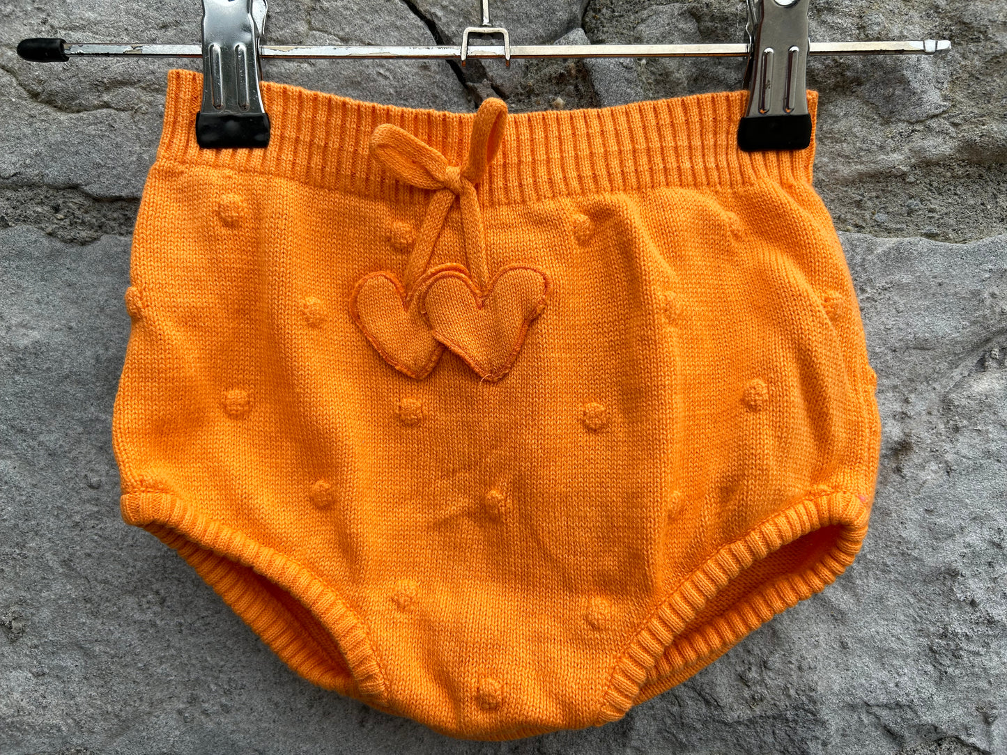 Knitted orange bloomers & tights  12m (80cm)