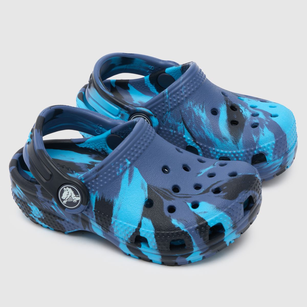Classic Navy/Multi Marbled Clogs  uk 7 (eu 23-24)