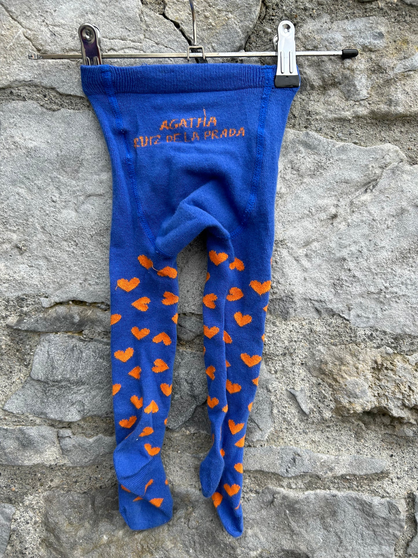 Knitted orange bloomers & tights  12m (80cm)