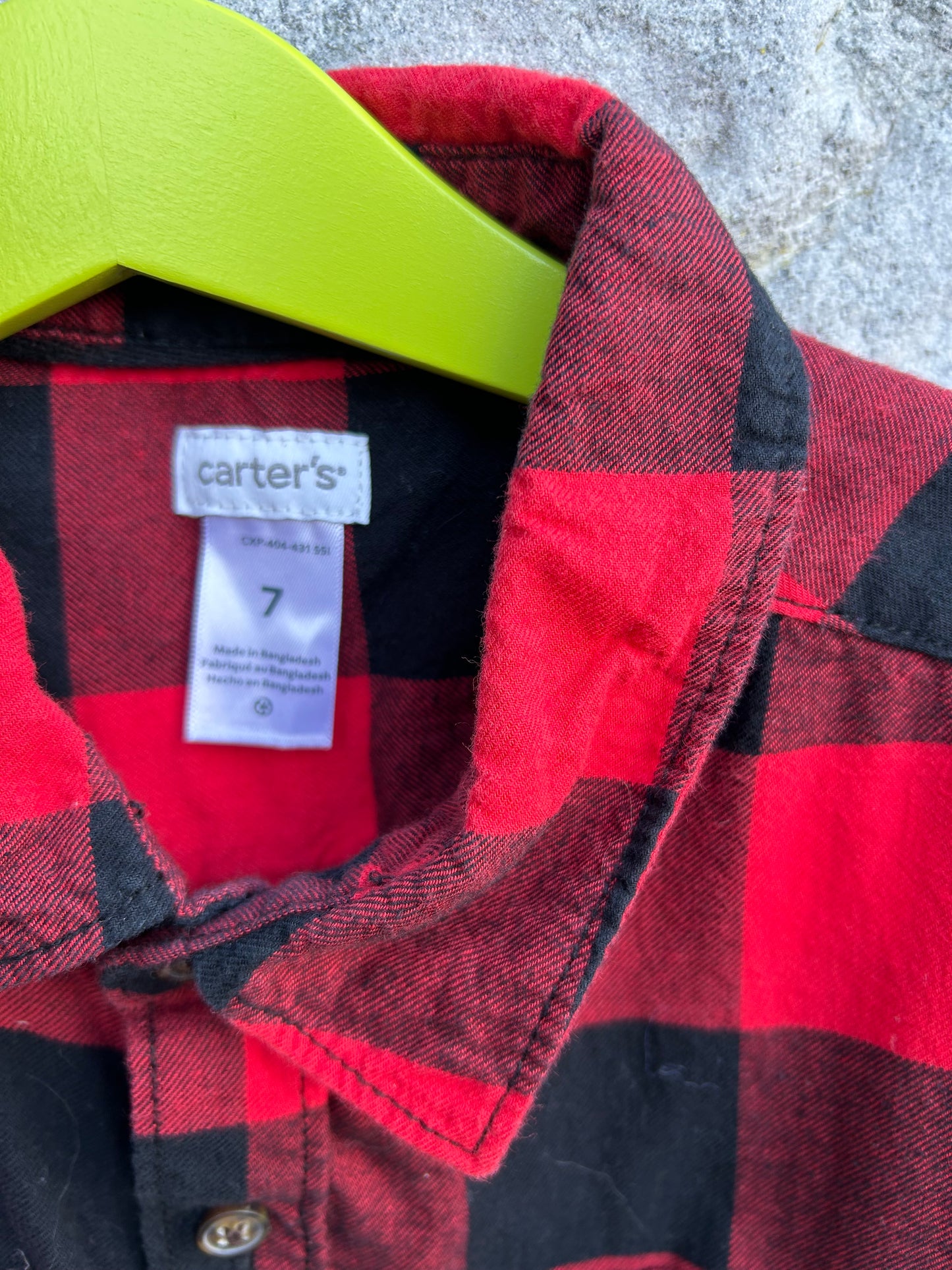 Red&black check shirt  6-7y (116-122cm)