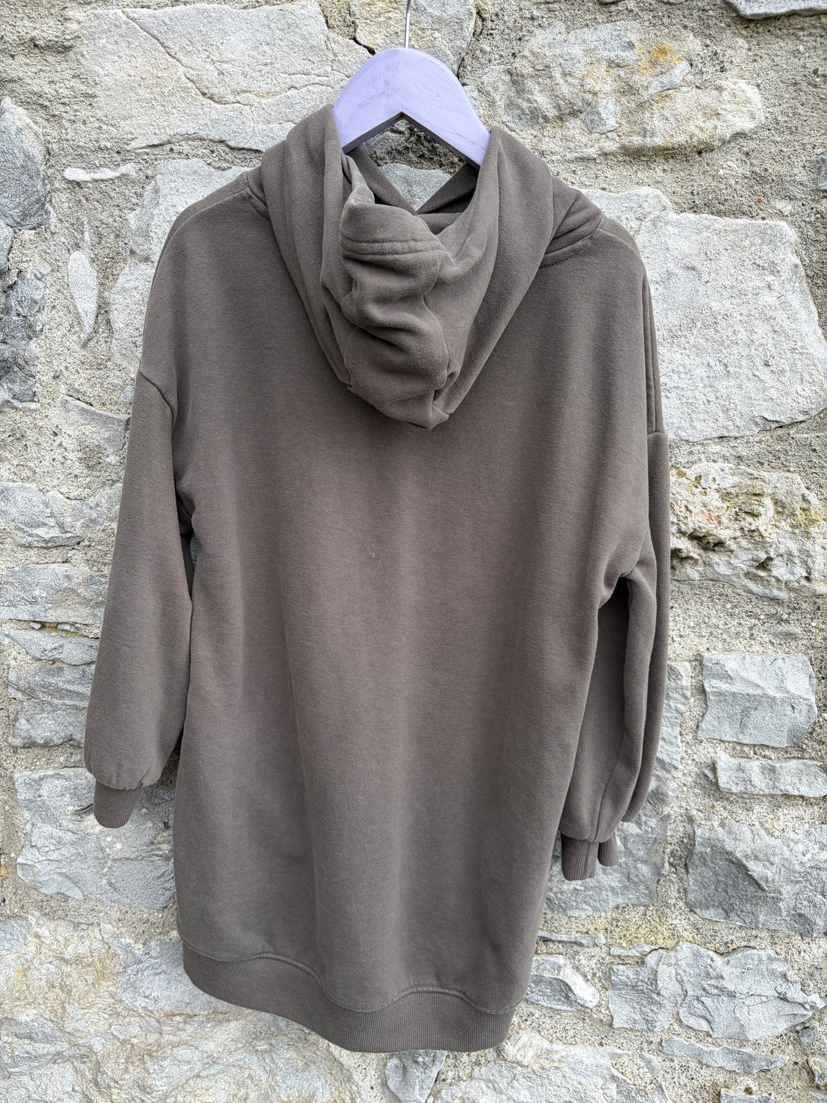 Leopard print charcoal hooded dress  8y(128cm)