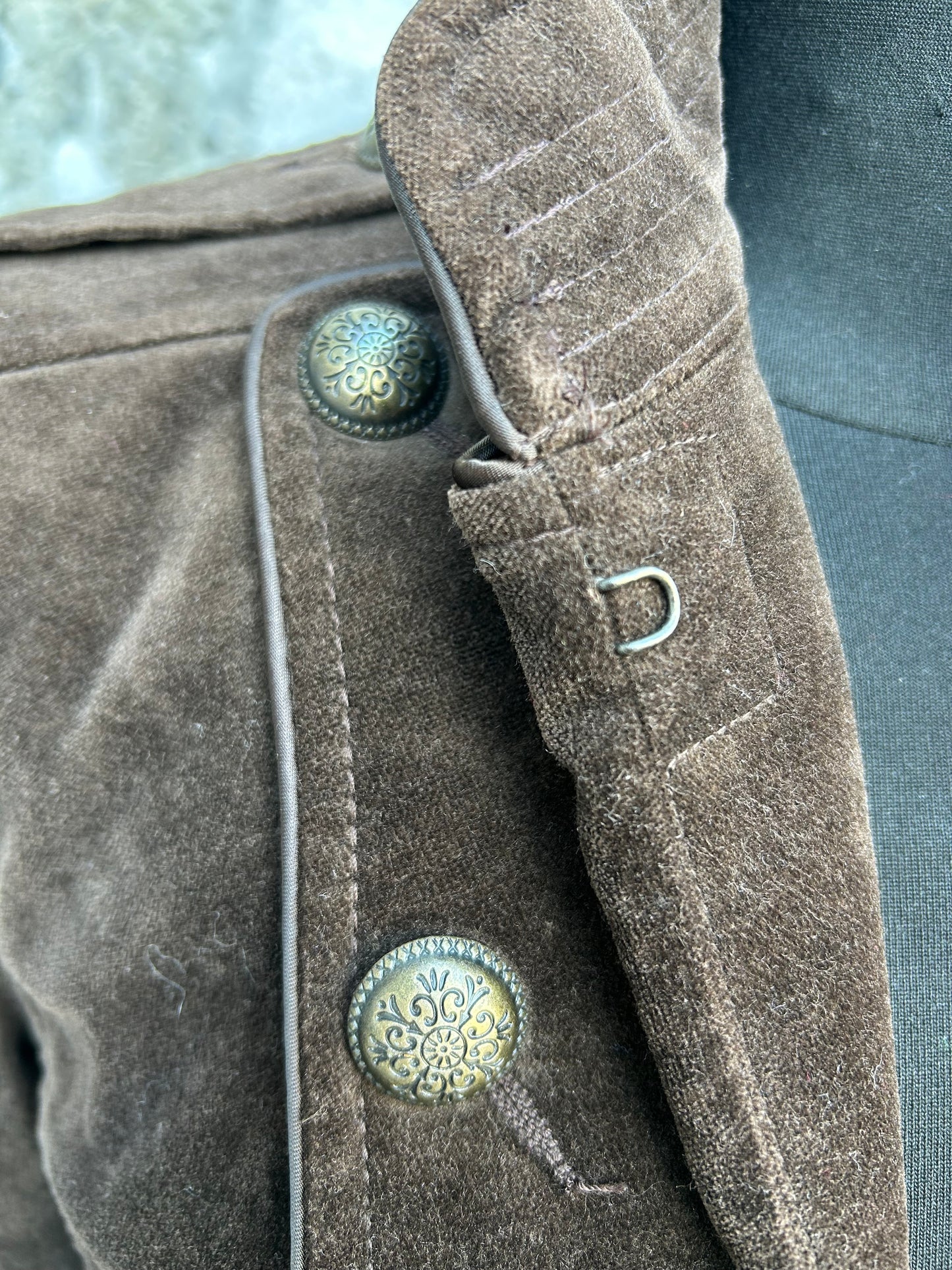 Brown velvet military-style jacket uk 6-8