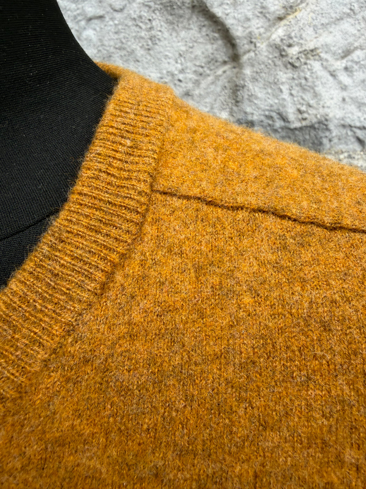 Mustard V-neck wool jumper uk 8