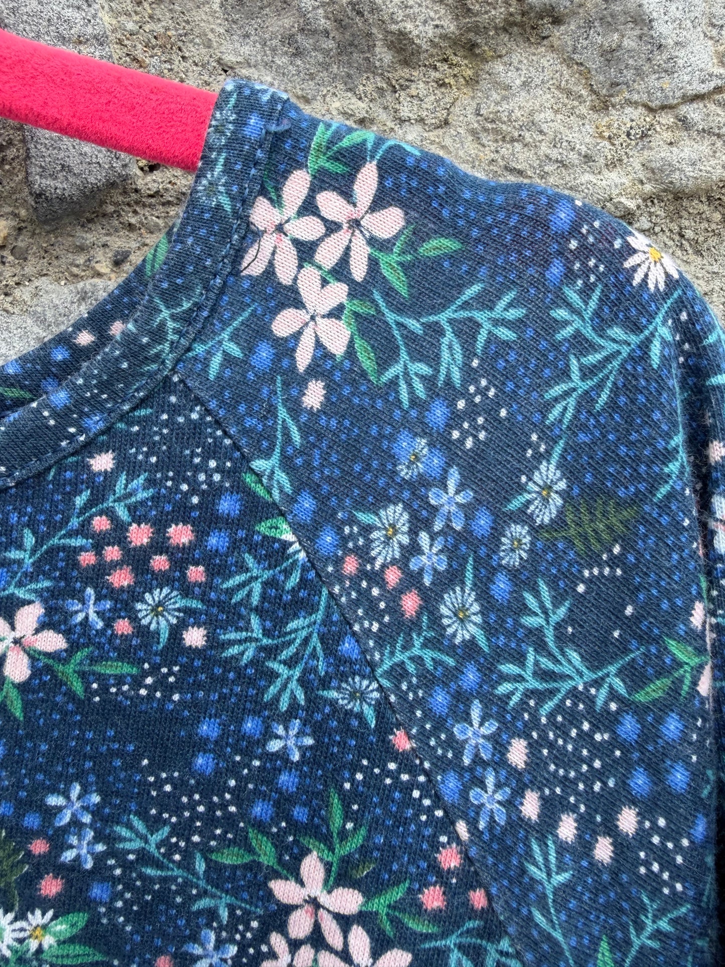 Floral blue dress  4-5y (104-110cm)