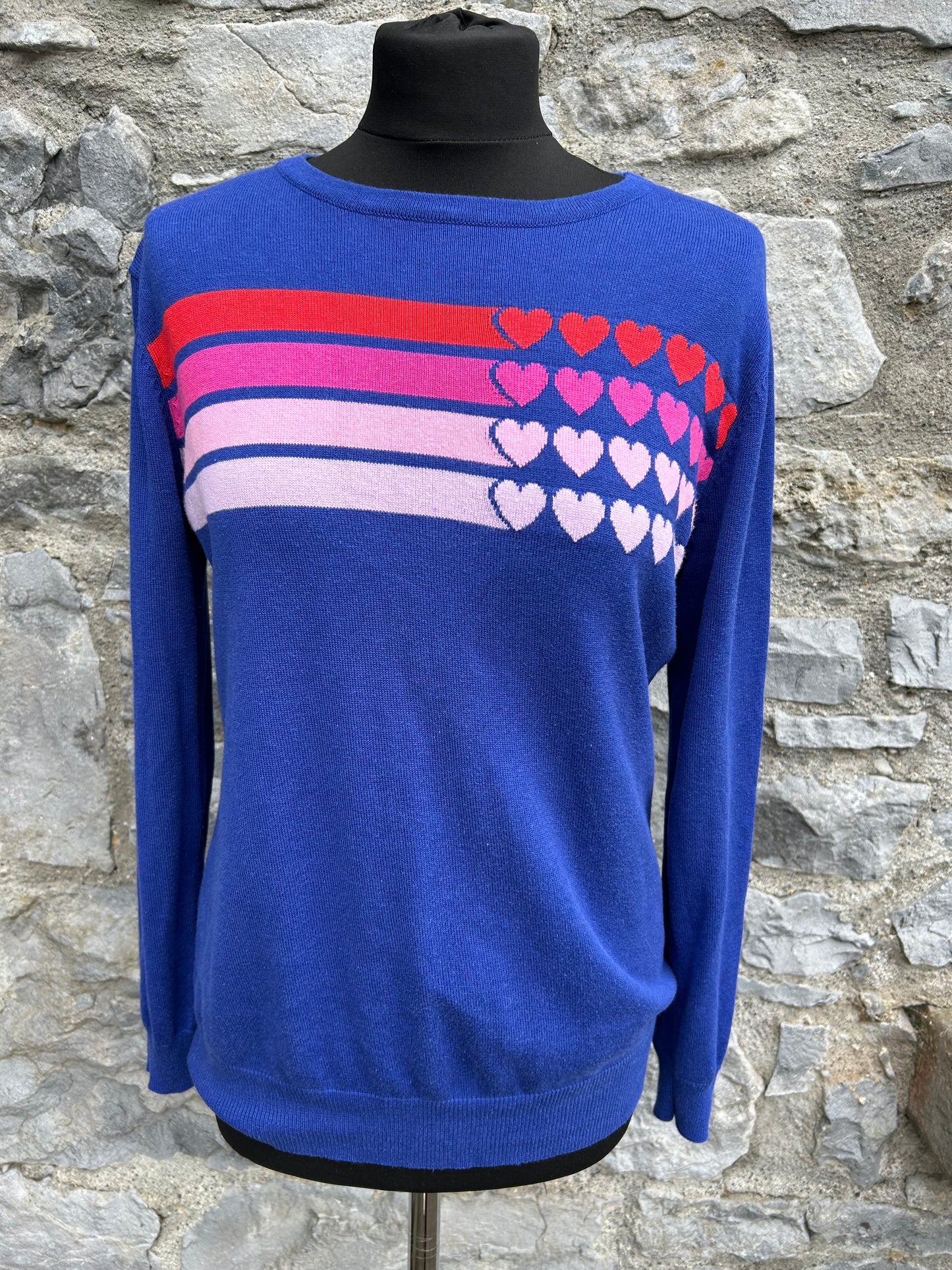 Stripes&hearts blue jumper uk 12-14