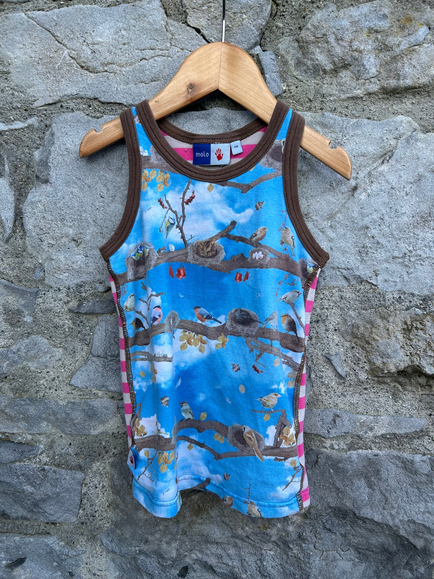 Birds blue tank top  3-4y (98-104cm)