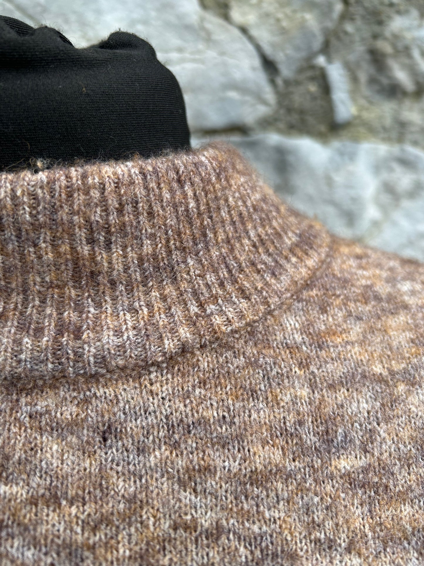 Brown melange knitted top uk 8-12