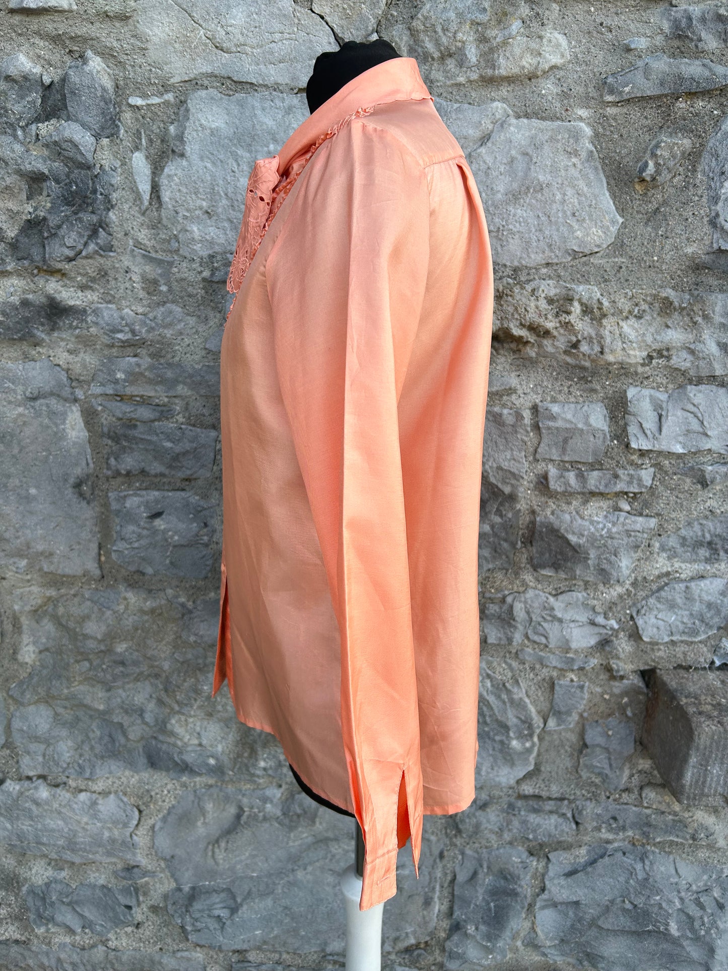 80s peach blouse uk 10-12