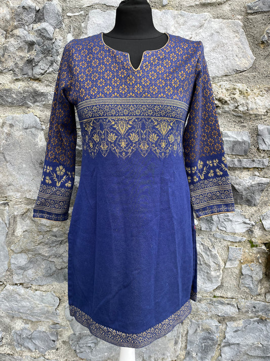 Blue&gold Orient style tunic uk 6