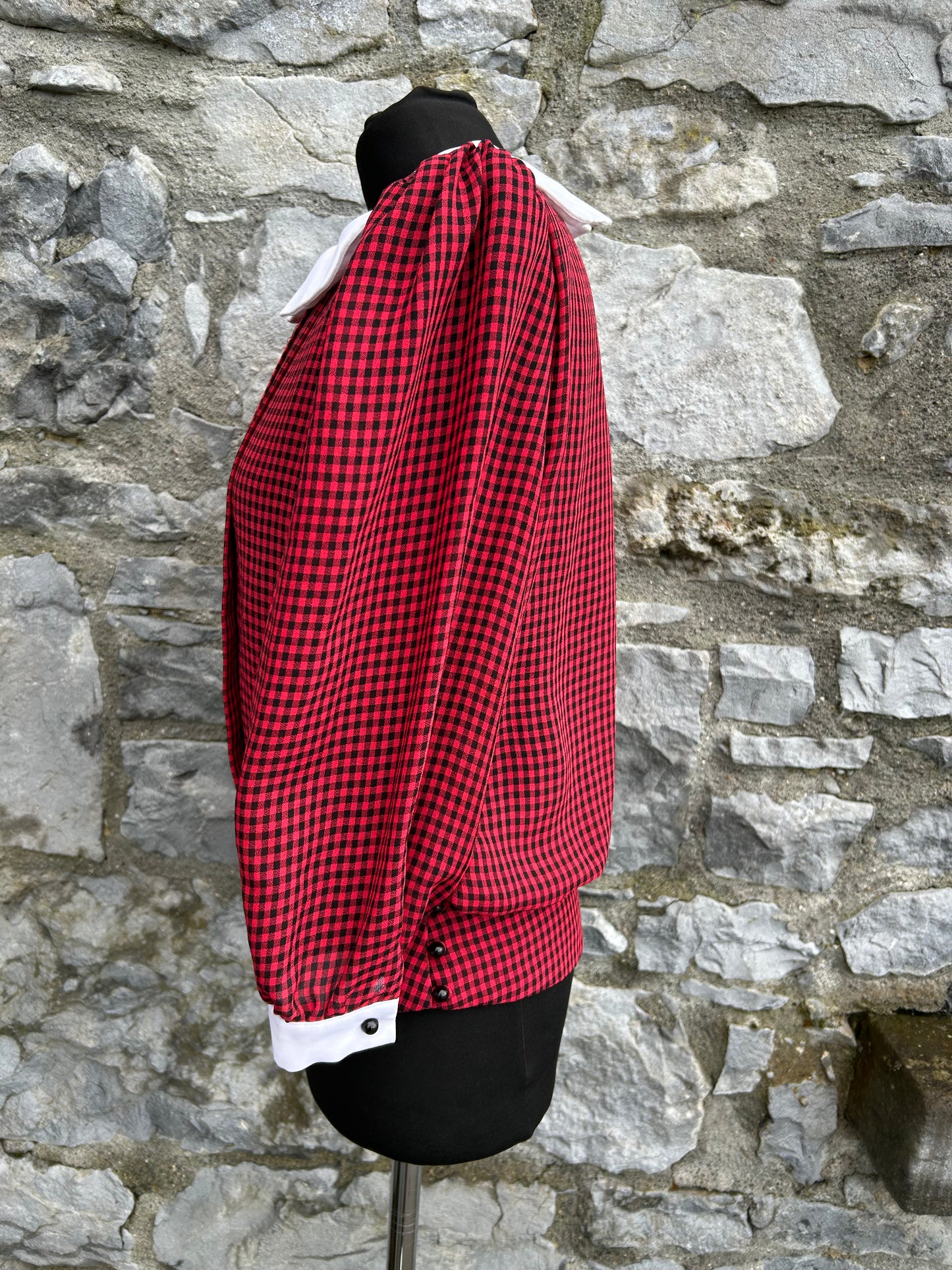 80s red check top uk 8-10