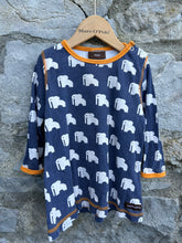 Load image into Gallery viewer, Elephants navy tunic  9-12m (74-80cm)
