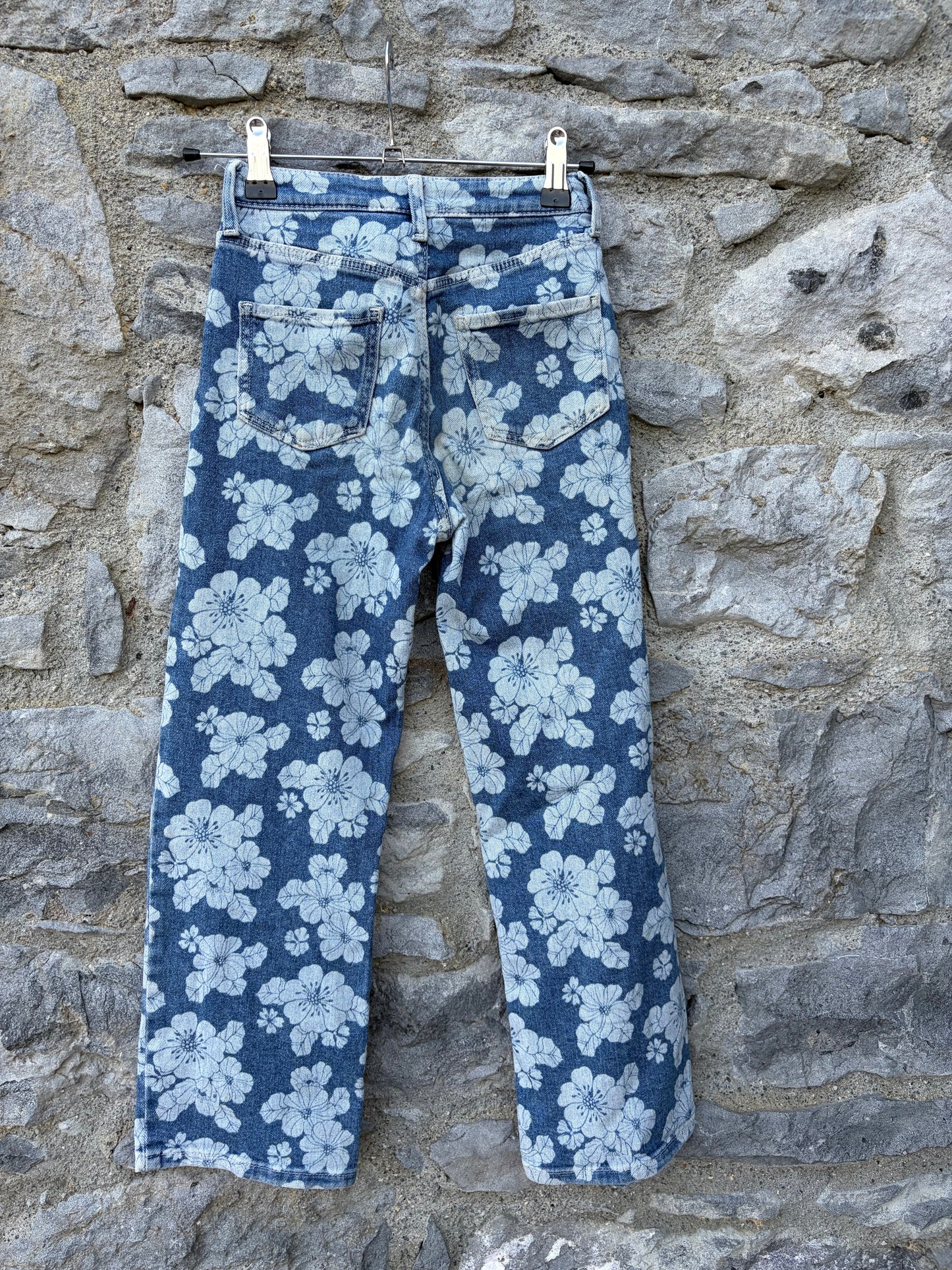 Floral wide leg jeans  8-9y (128-134cm)