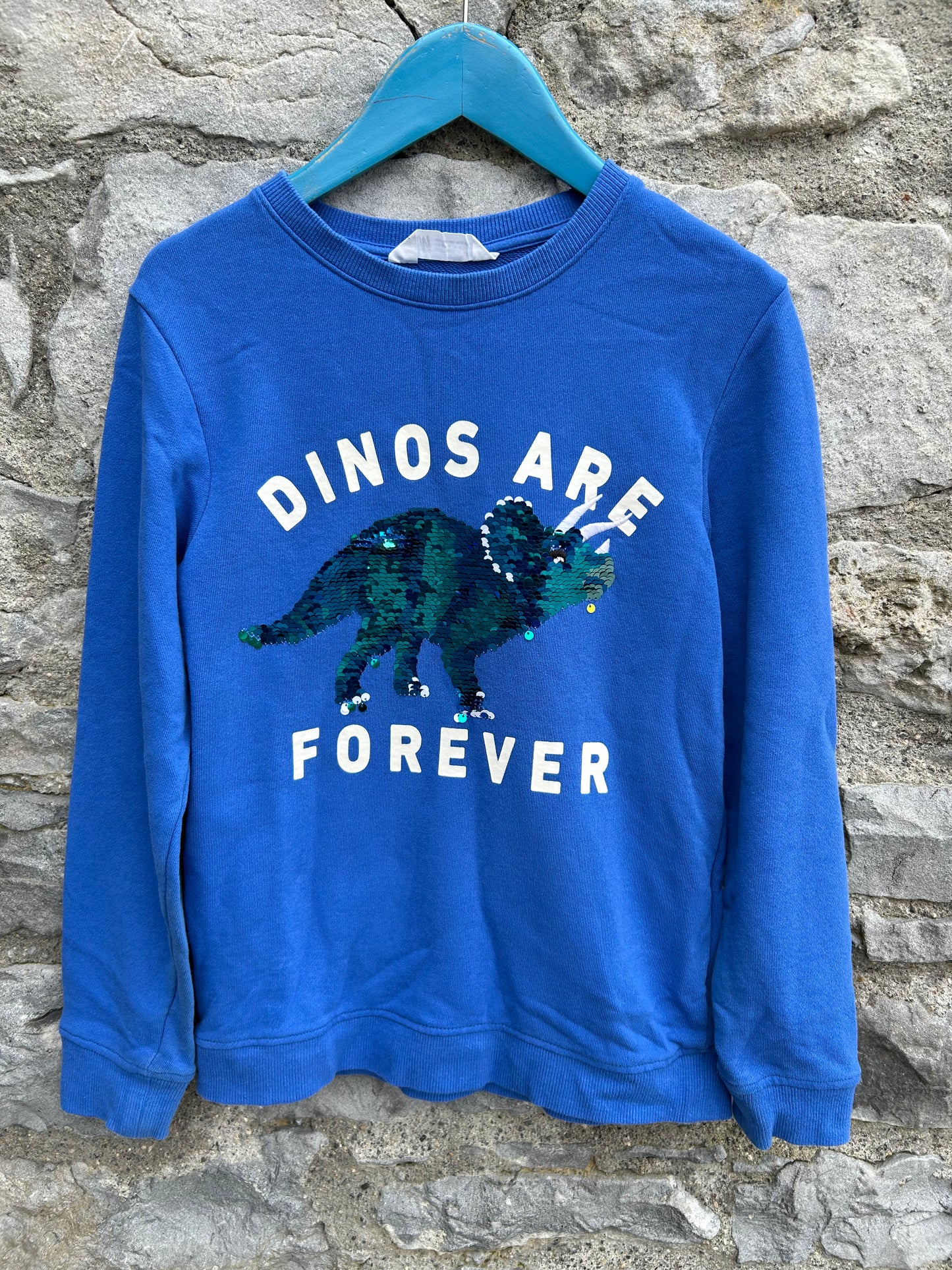 Sequin dinosaurs blue sweatshirt  9-10y (134-140cm)