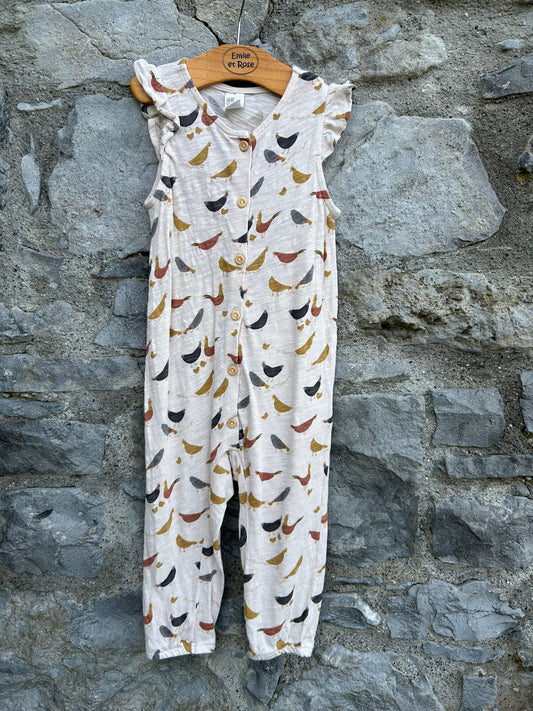 Hens beige jumpsuit  12-18m (80-86cm)