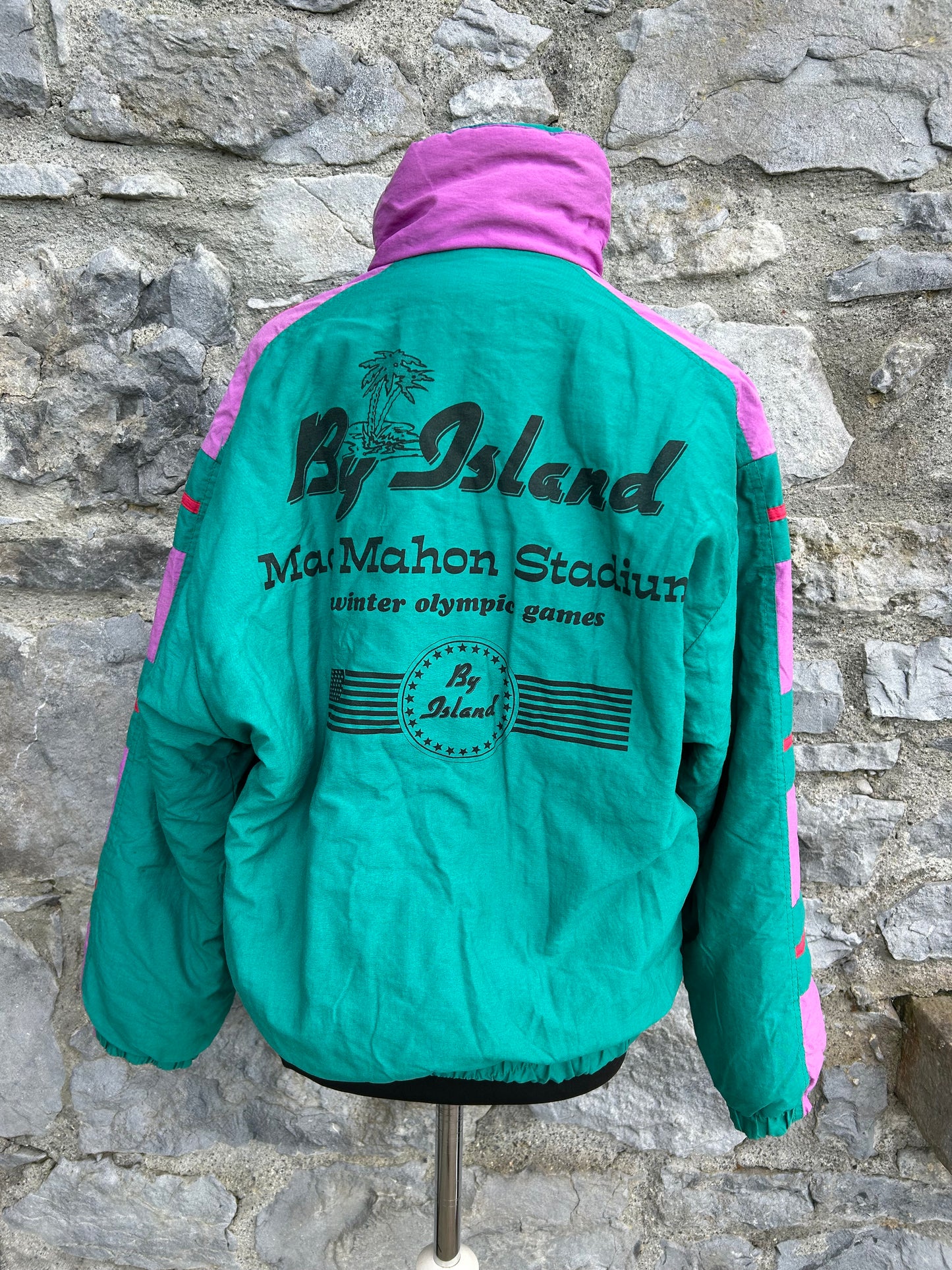 80s teal and pink jacket uk 10-12