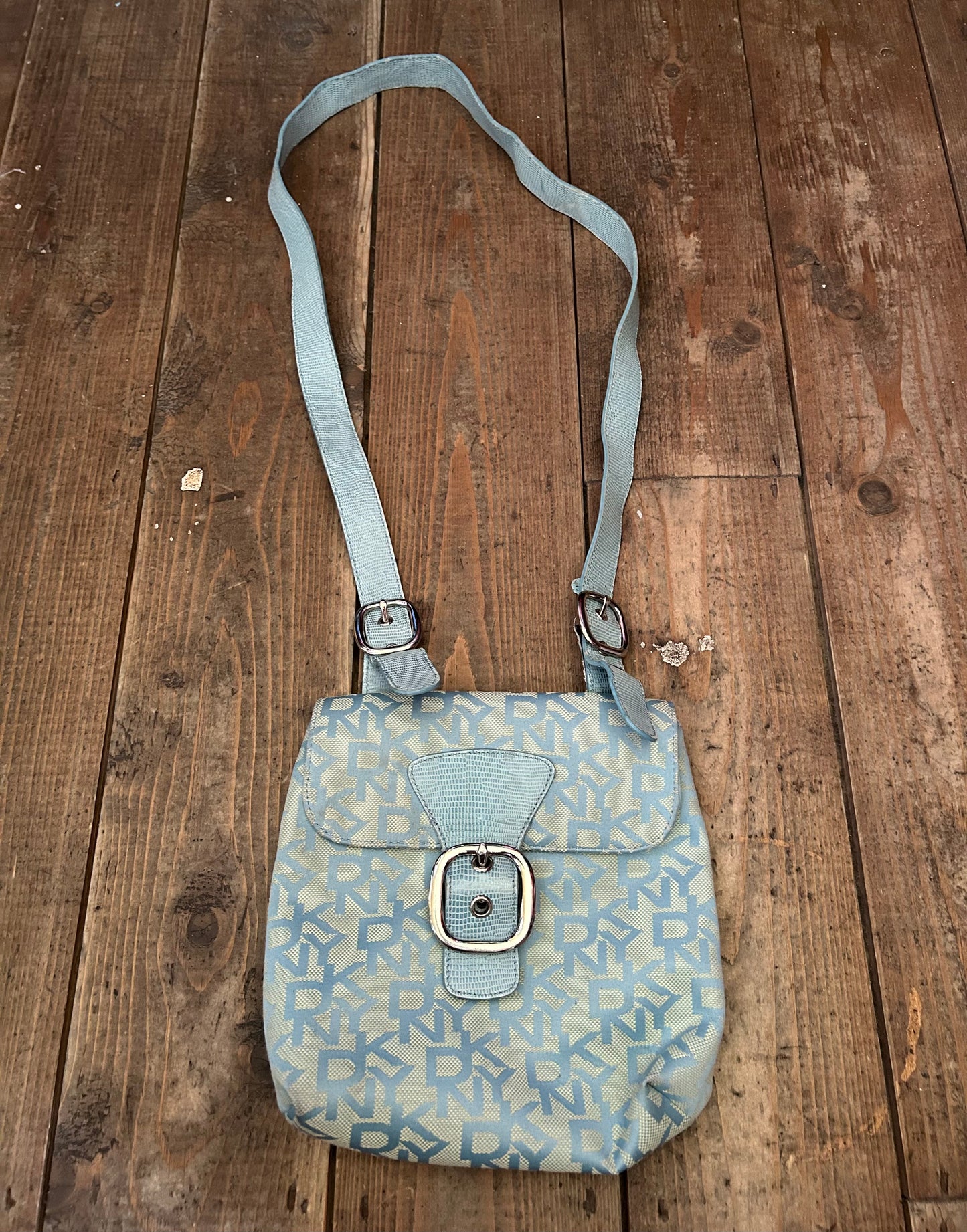 Light blue&beige crossbody bag
