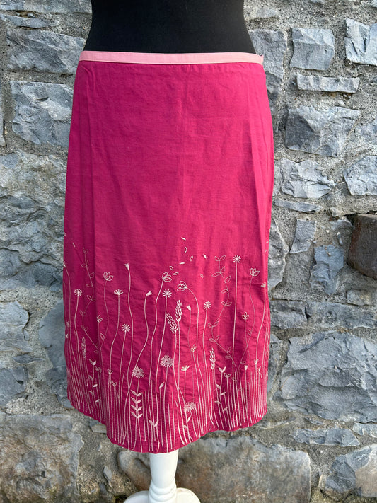 Y2K embroidered pink skirt uk 8-10