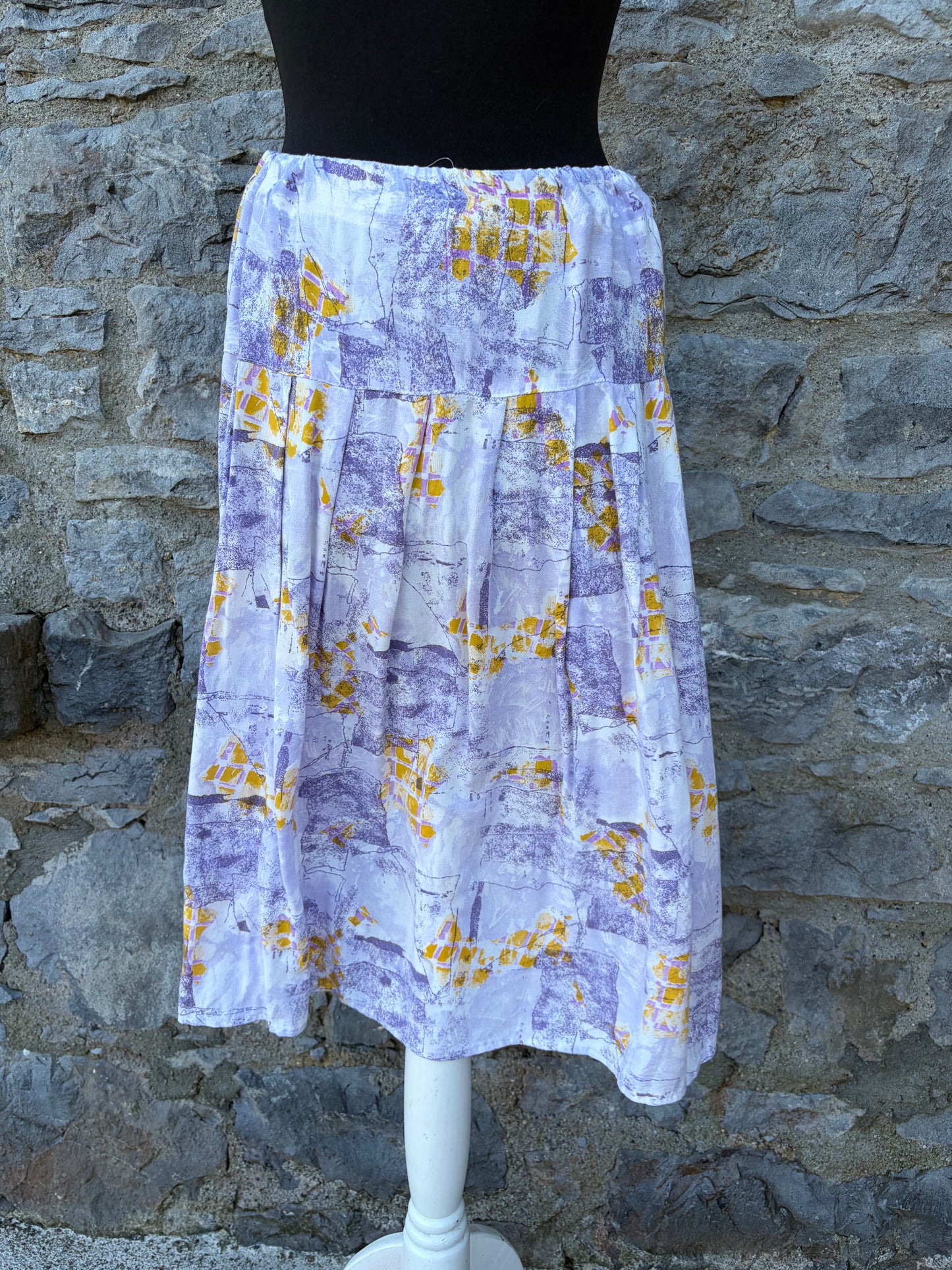 80s yellow&purple skirt uk 10-12