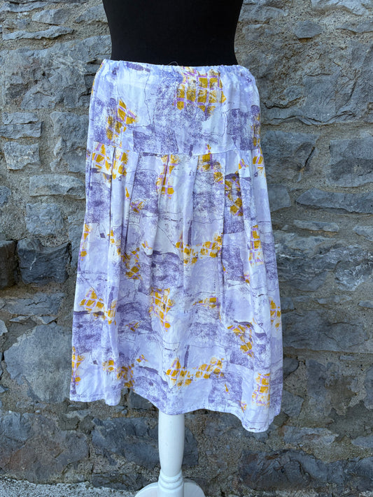 80s yellow&purple skirt uk 10-12