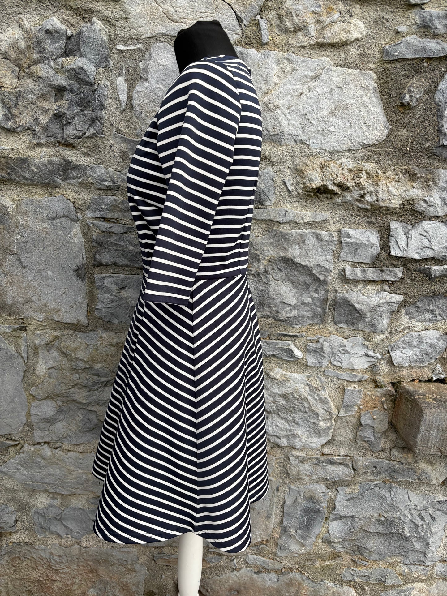 Square neckline stripy dress uk 8