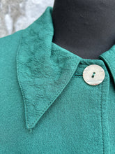 Load image into Gallery viewer, 80s green textured long shirt  uk 14-16
