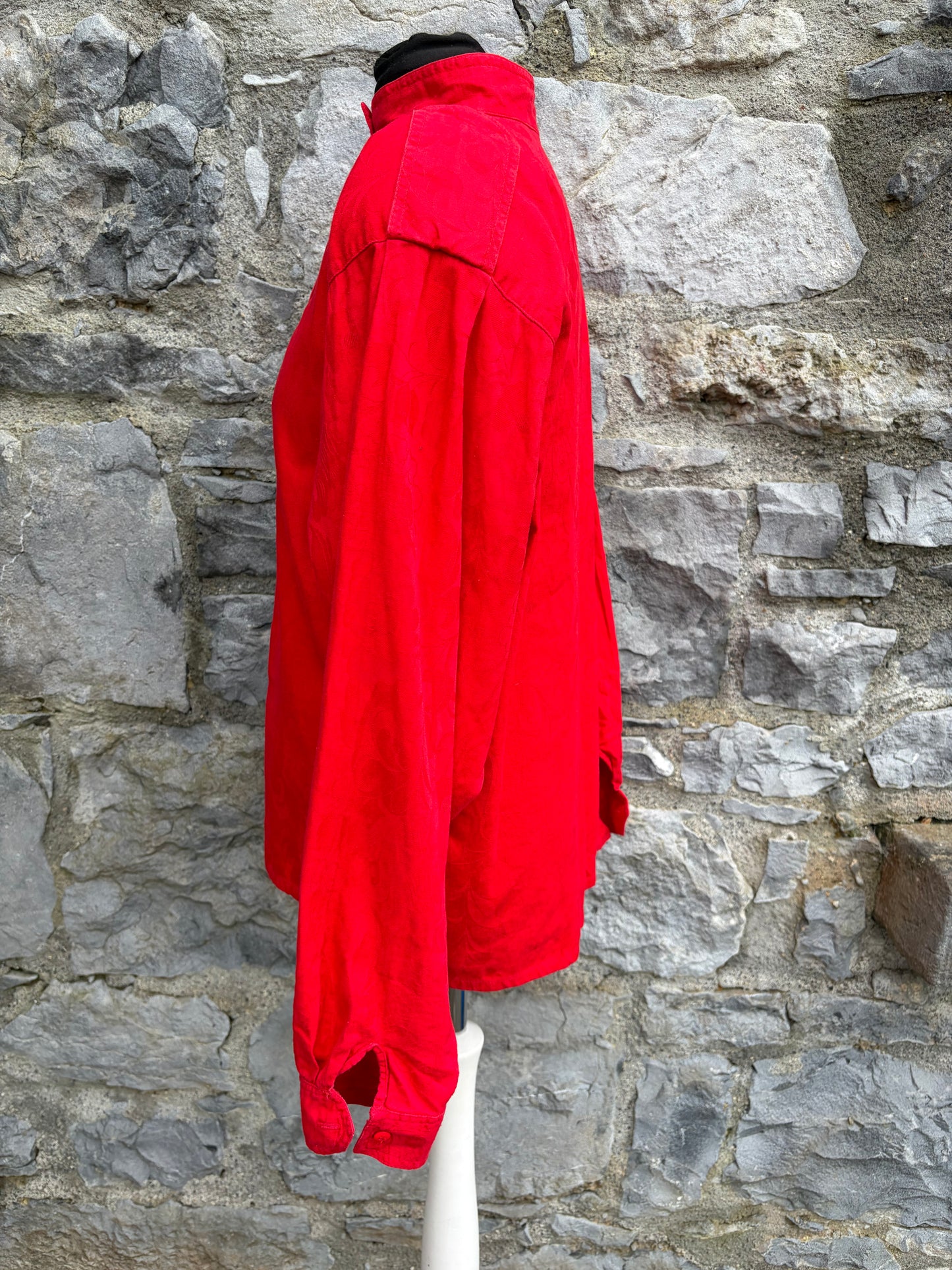80s red blouse uk 14