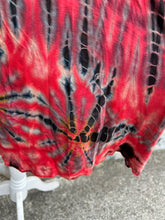 Load image into Gallery viewer, Red tie dye long gilet uk 10-14
