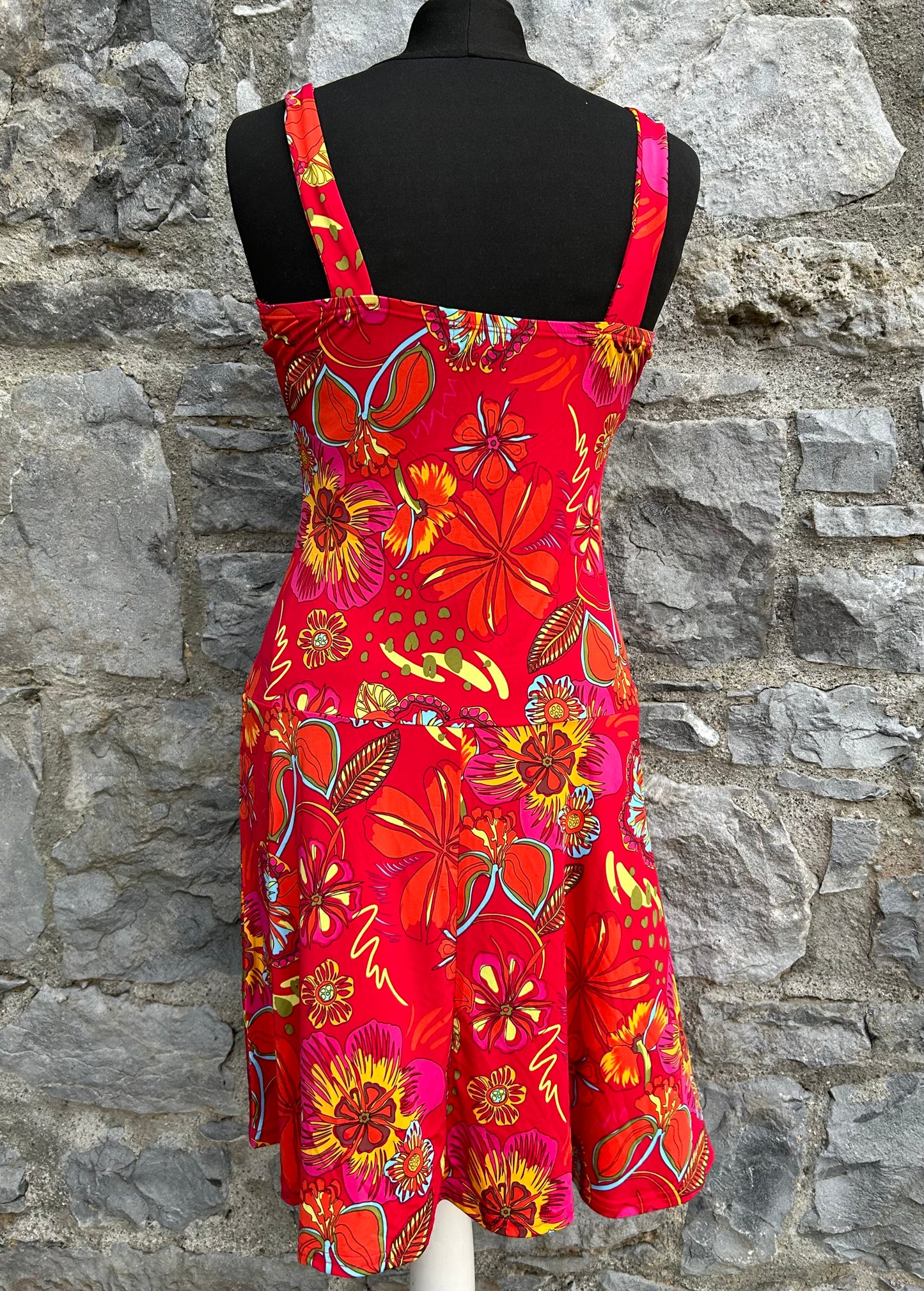 Y2K red floral dress uk 6-8