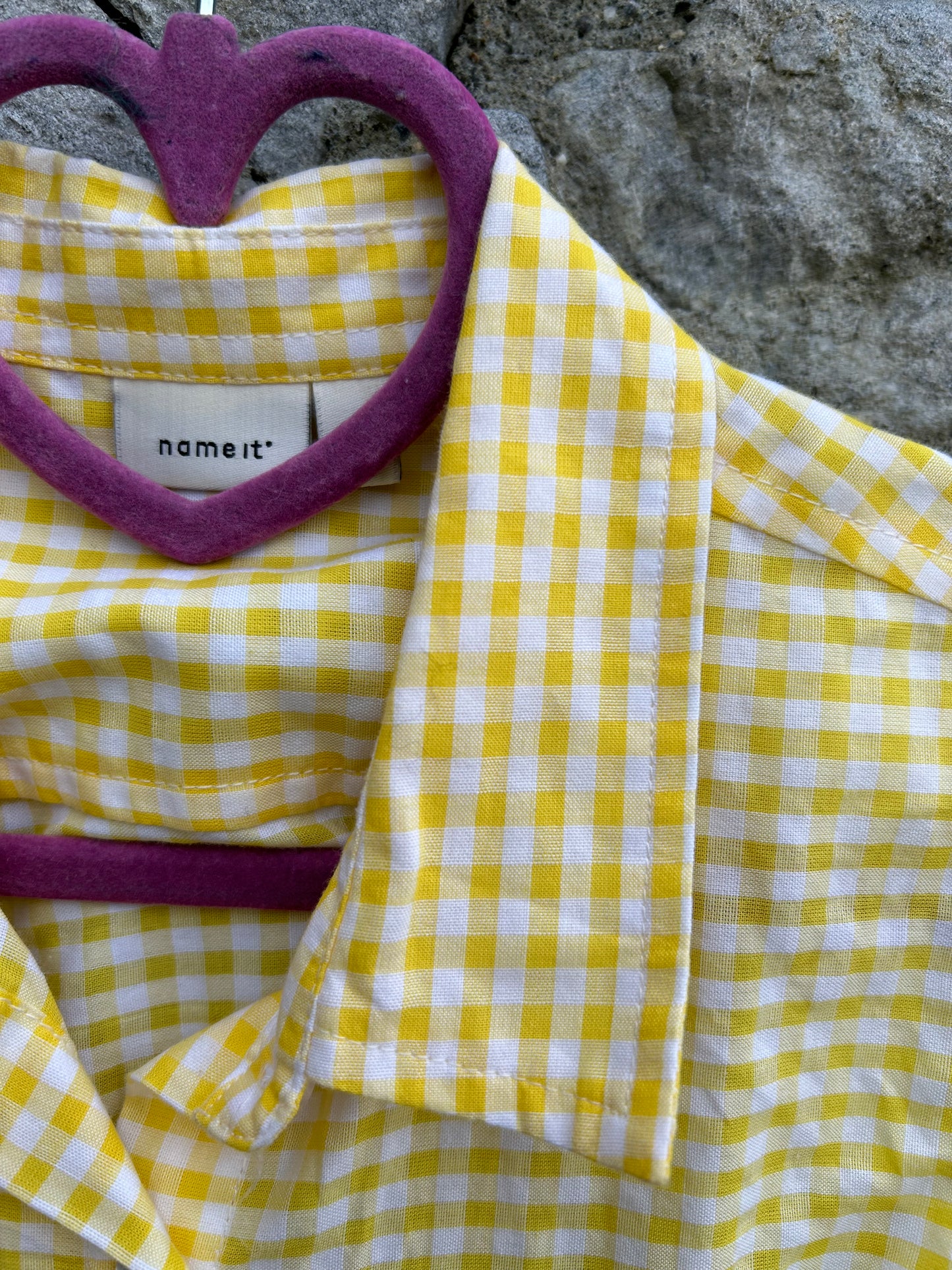 Yellow gingham dress   11y (146cm)