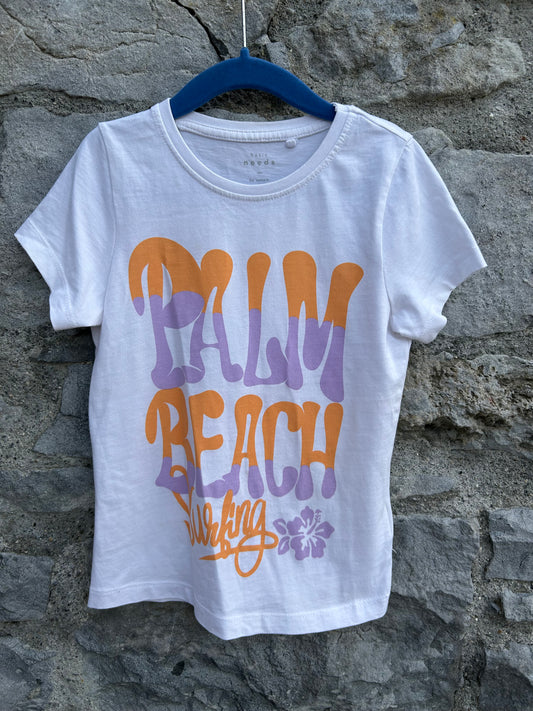 Palm beach white T-shirt  5-6y (110-116cm)