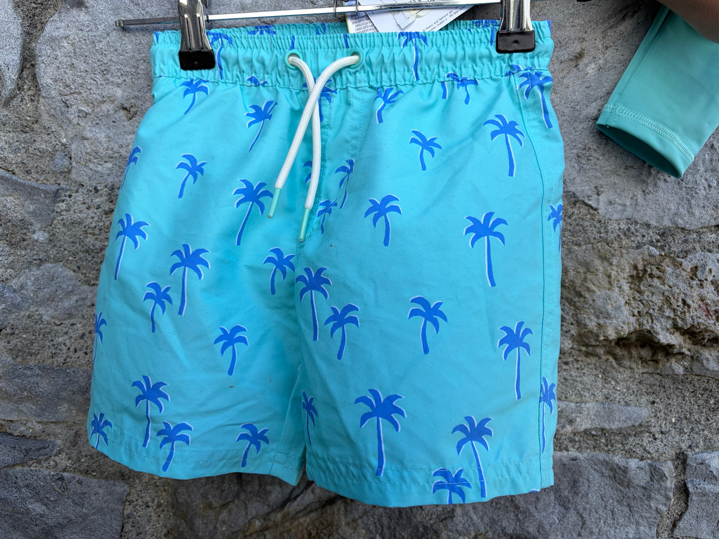 Palm trees blue rush guard&shorts 2-3y (92-98cm)