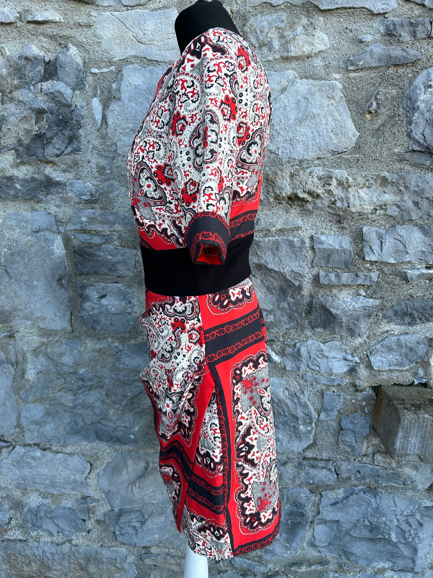 Red&black paisley dress uk 10