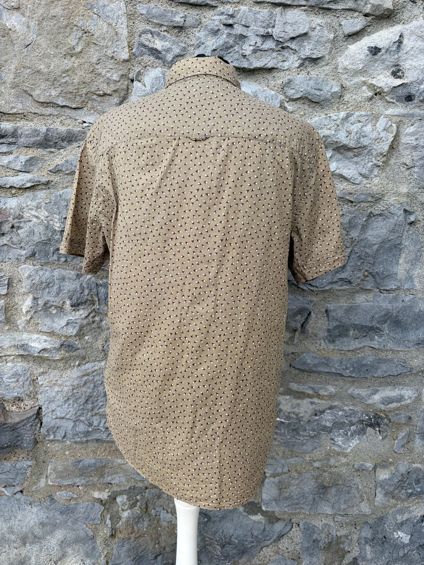 Cotton buds print beige shirt Small