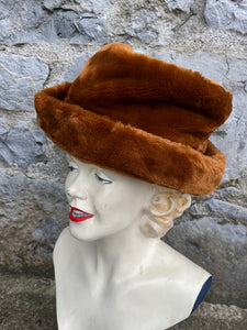 Brown faux fur hat&scarf