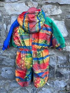 80s abstract winter suit  9-12m (74-80cm)