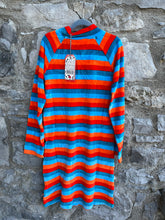 Load image into Gallery viewer, Red&amp;blue stripy velour dress   11y (146cm)
