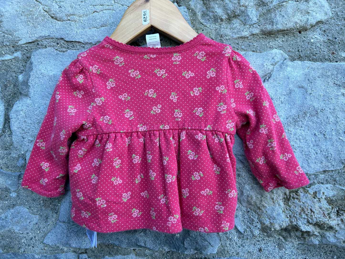 Pink dots&flowers cardigan 3-6m (62-68cm)