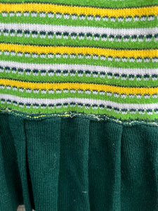 80s green stripy tunic  3-4y (98-104cm)